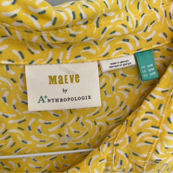 MAEVE x ANTHROPOLOGIE Plus Blithe Shirt in Yellow Sprinkle - Picture 4 of 10